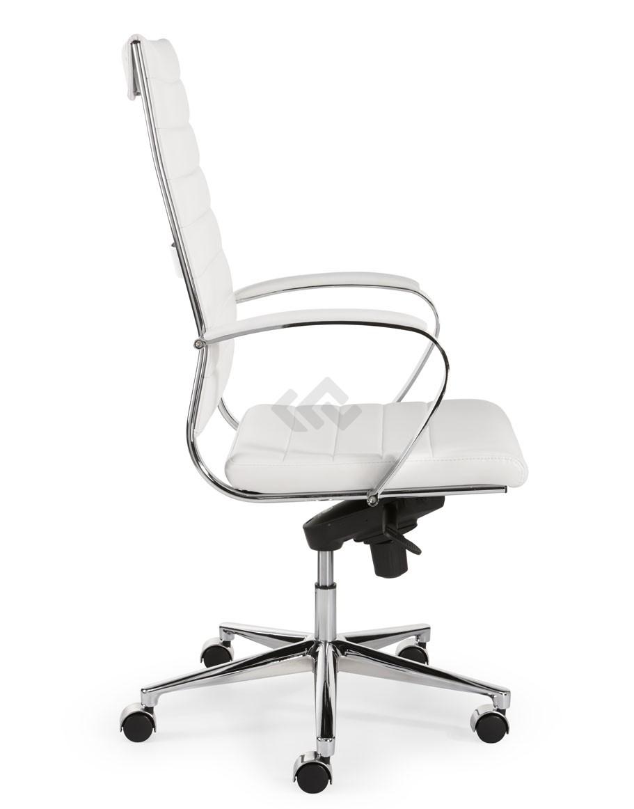 Fotoelektrisch oogsten sponsor Design bureaustoel 601, hoge rug in wit PU bestellen • Kantoormeubelland.nl