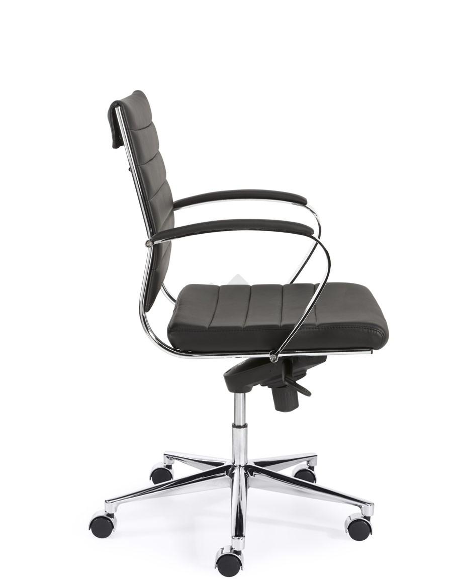 Design bureaustoel 600, rug in zwart PU bestellen •